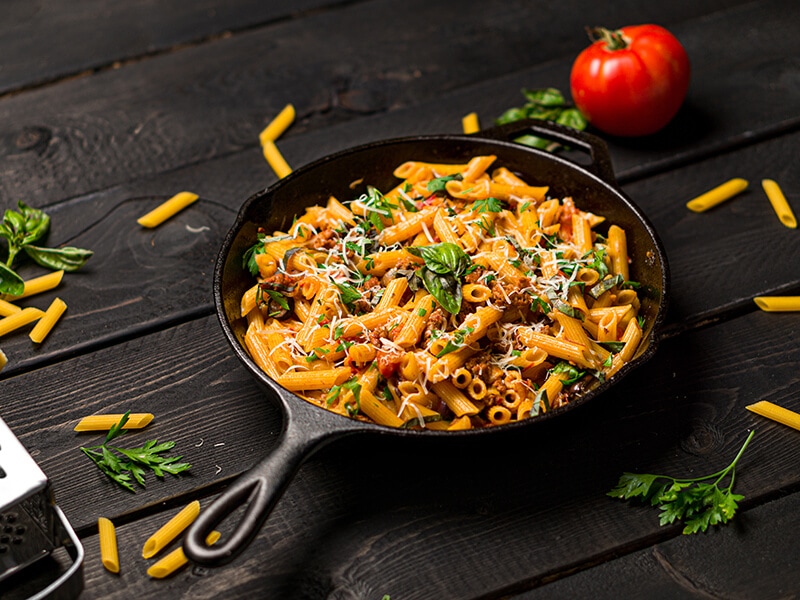 Penne Pasta In Skillet