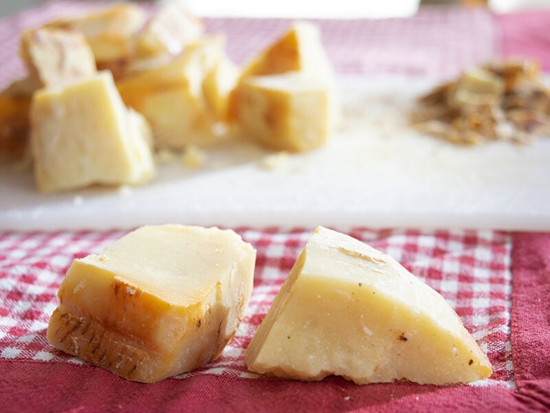 Pieces Of Pecorino Cheese