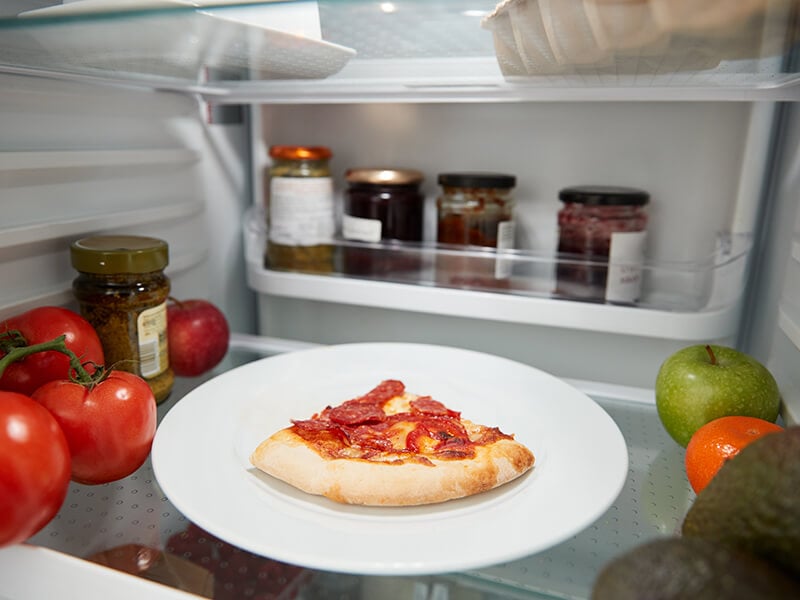 Pizza In Refrigerator