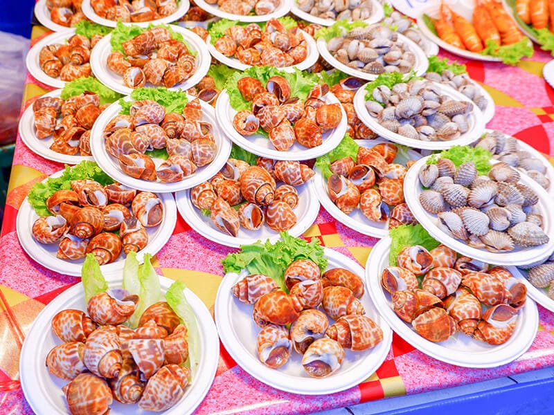 Shellfish Placed In Paper Plate