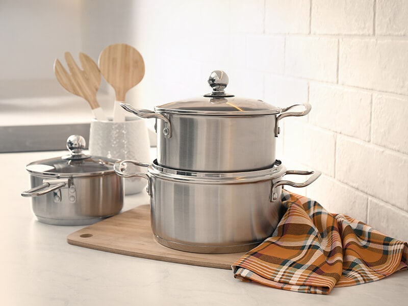 Stainless Steel Cookware On Board