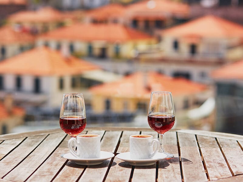 Two Glasses Madeira Wine