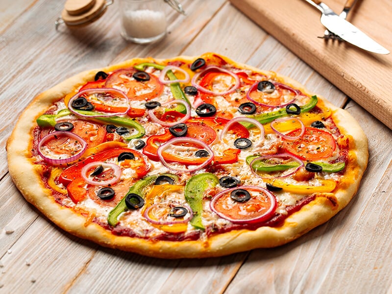 Vegetable Pizza On Table