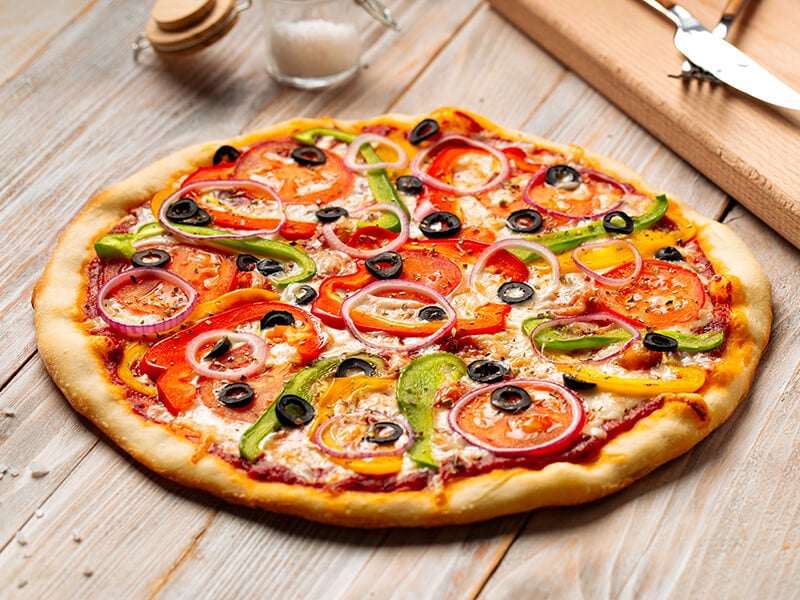 Vegetable Pizza On Table