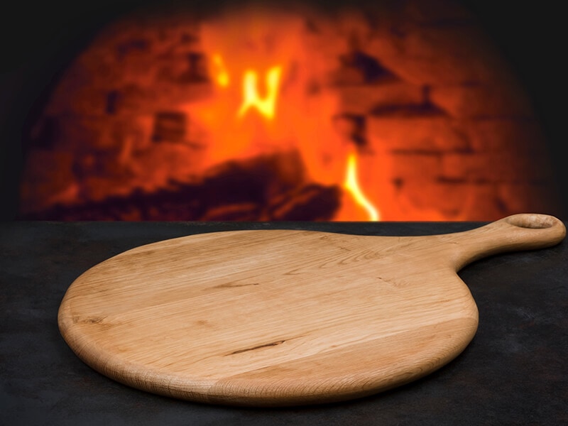 Wooden Cutting Board Pizza