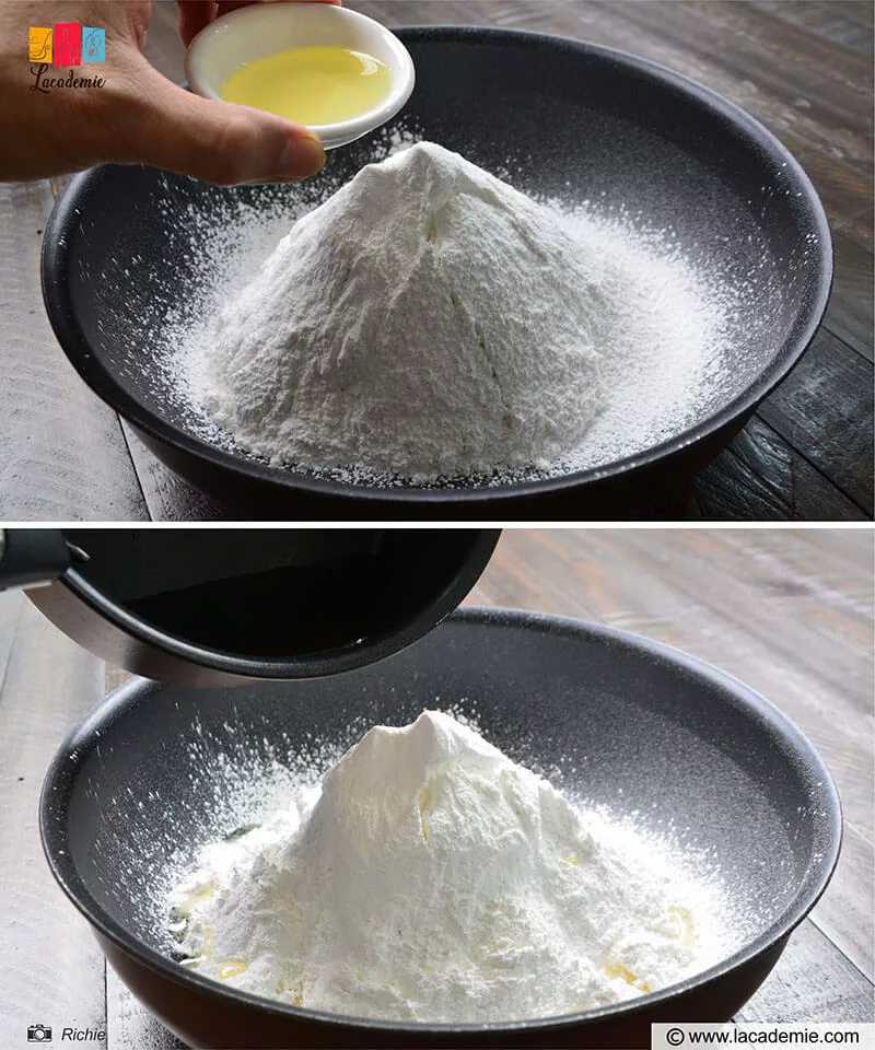 Add Cooking Oil The Flour Mixture