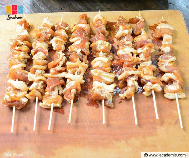 Pork Pieces Into The Skewers