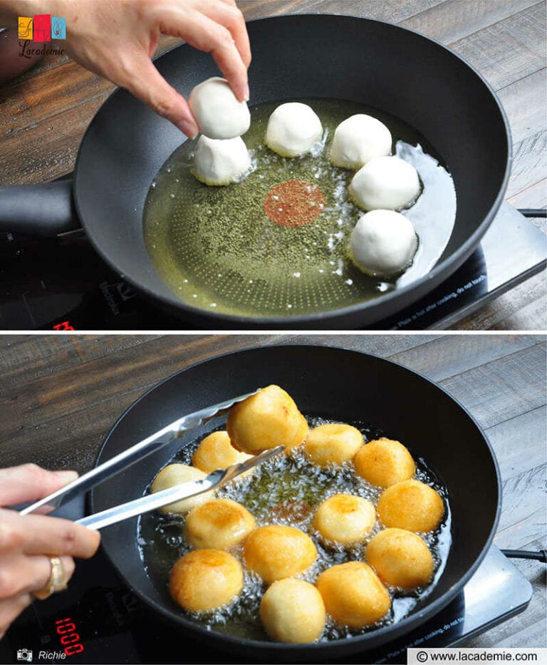 Sesame Balls One By One Into Pan