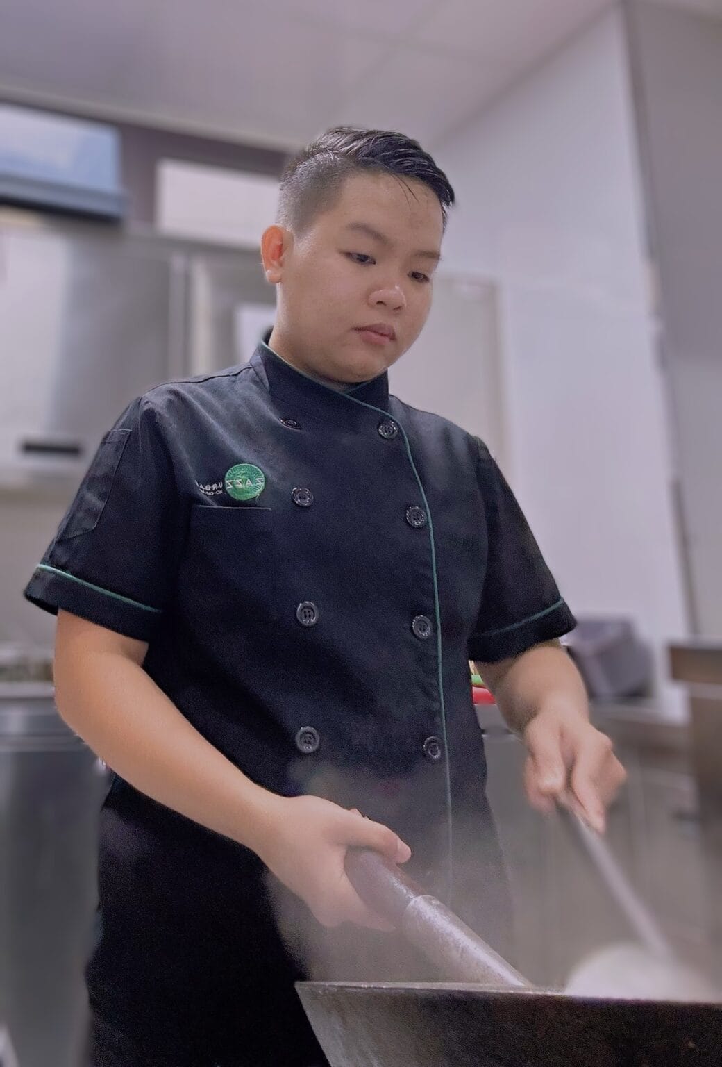Alden Cooking with wok