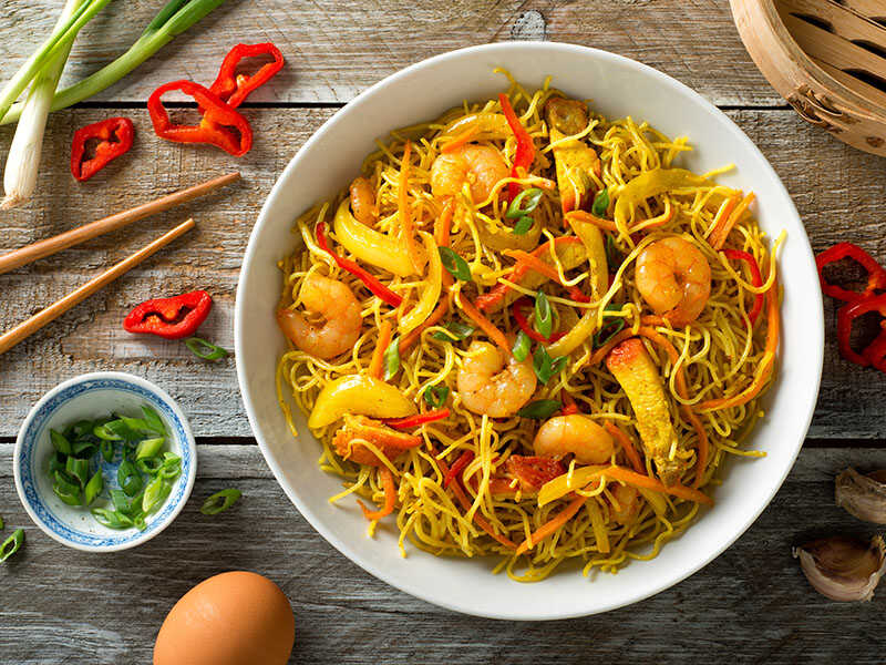 Noodles Curry Shrimp