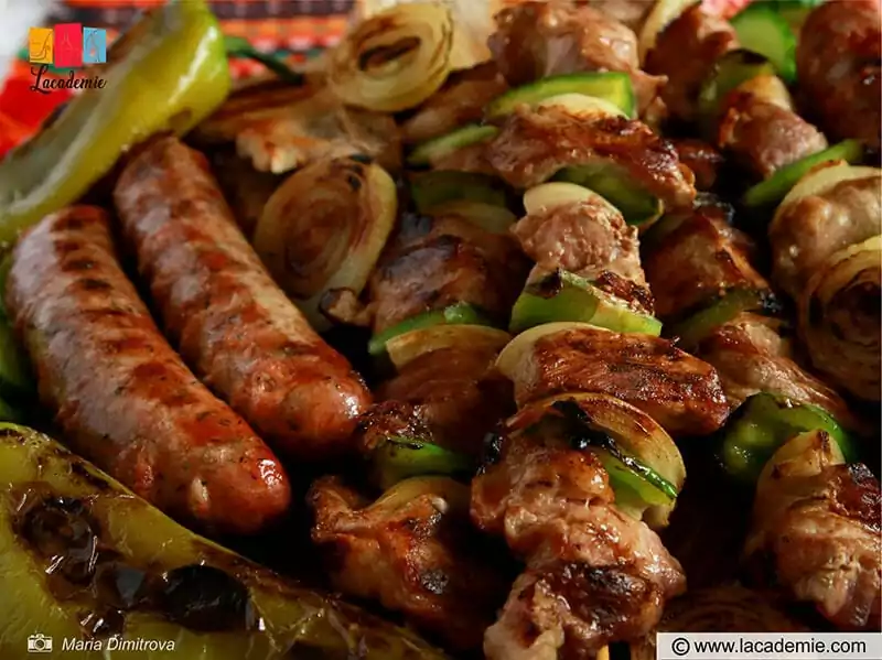 Arranging Chops Sausages Skewers