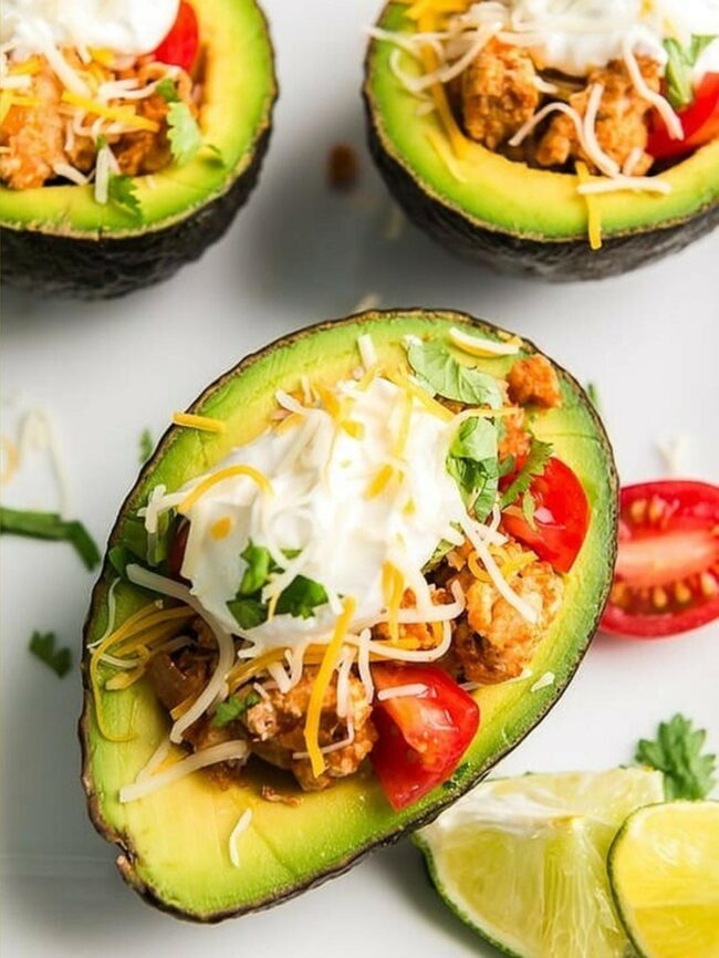 Low Carb Turkey Taco Stuffed Avocados
